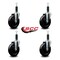Service Caster 5'' Soft Rubber Wheel Swivel 1'' Expanding Stem Caster Set, 4PK SCC-EX20S514-SRS-1-4 - alternate 3